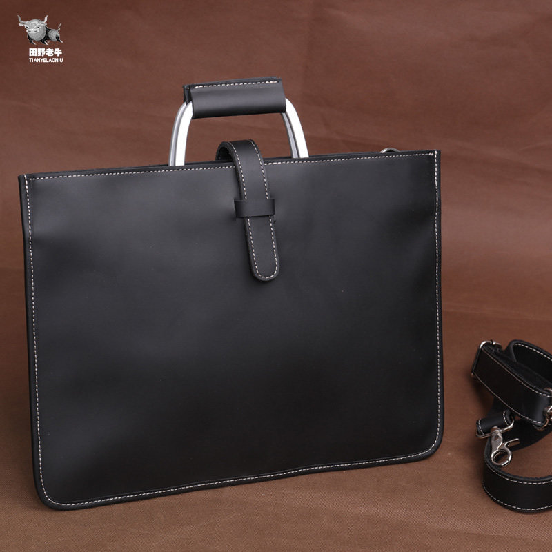 疯马皮男包手提包韩版薄个性文件包女公文包时尚职业真皮牛皮挎包