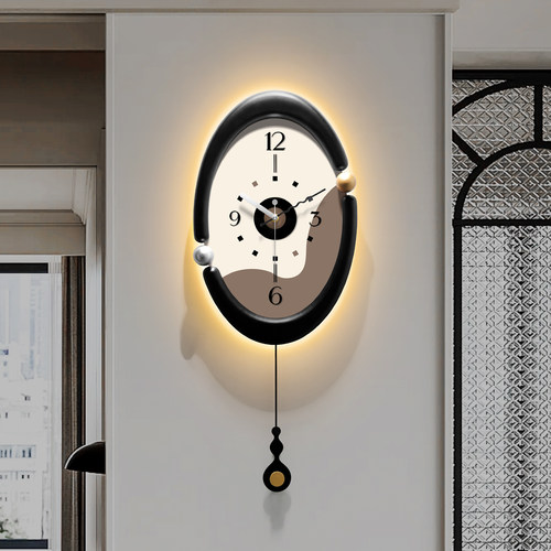 中古风奶油风高级感静音客厅挂钟