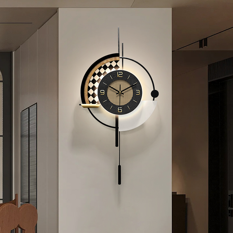客廳掛鐘畫帶時鐘掛墻現代簡約