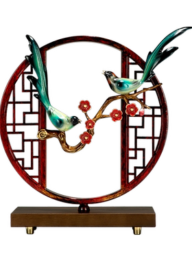 飞鸟集铜装饰新中式桌面摆件