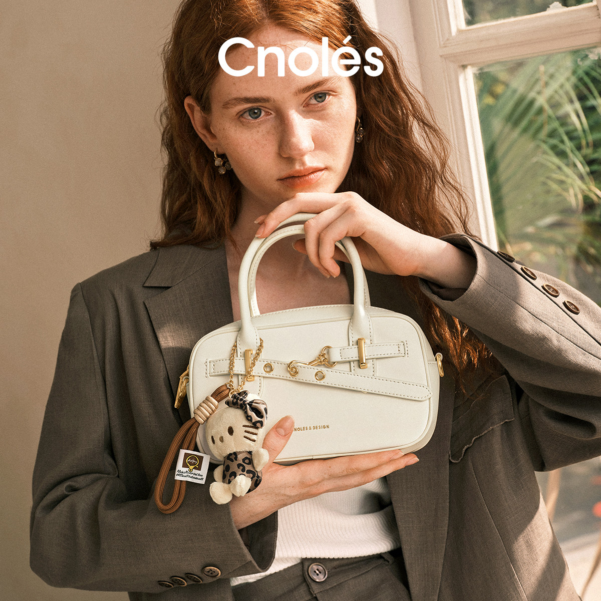 白色保龄球包包女新款百搭单肩斜挎包高级感手提波士顿包包女夏季