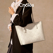 Cnoles蔻一菱格托特包女大容量2025新款 高级感上班通勤包单肩包女