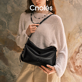宣璐同款 Cnoles蔻一松韵包包女水晶植鞣皮通勤hobo包单肩腋下包女