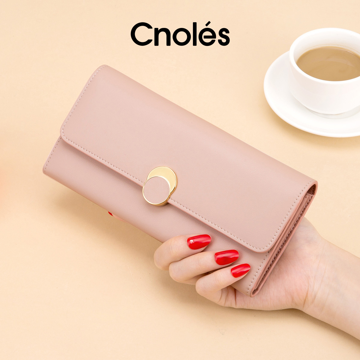 真皮时尚风小众设计卡包长款钱夹