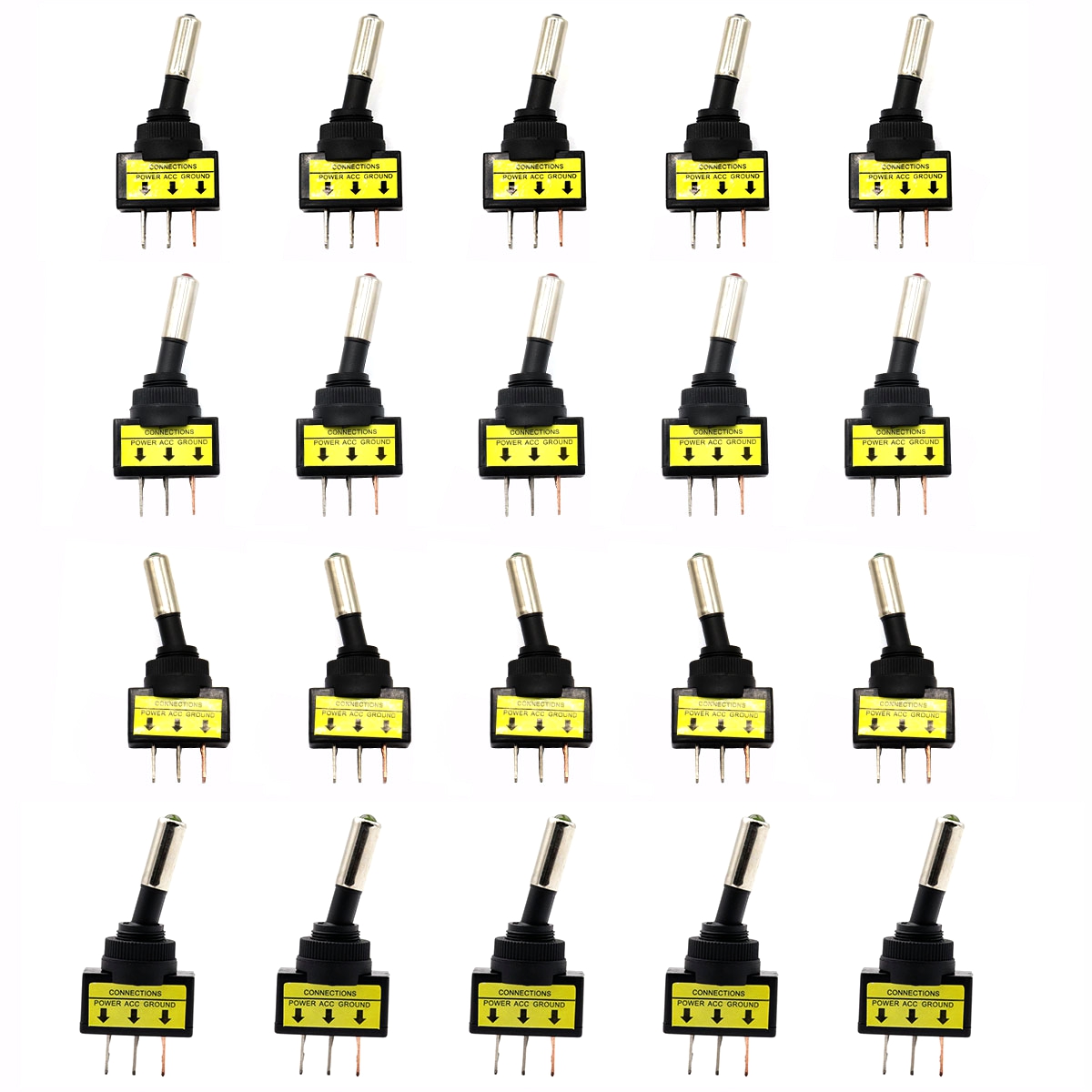 汽车改装开关赛车开关带LED灯 12V20A摇臂摇杆开关电源开关
