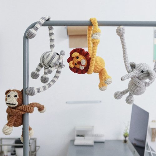 名辰方式动物园窗帘扣毛线diy