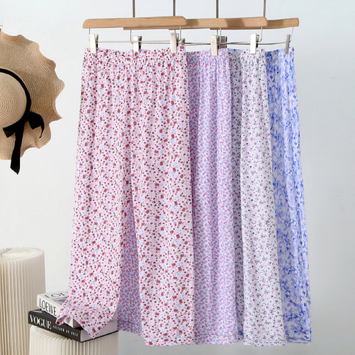 纯棉宽松老人睡裤女士家居长裤