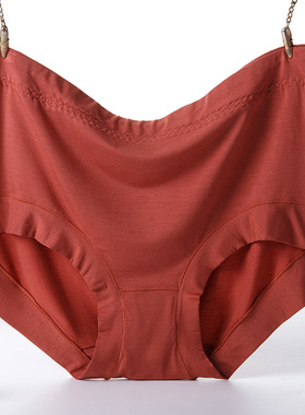 大码高腰内裤女胖mm200斤红色本命年包臀女士莫代尔妈妈三角短裤