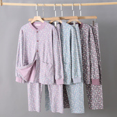 保暖内衣奶奶棉毛衫 老人100%全棉薄款 女套装 中老年人纯棉秋衣秋裤