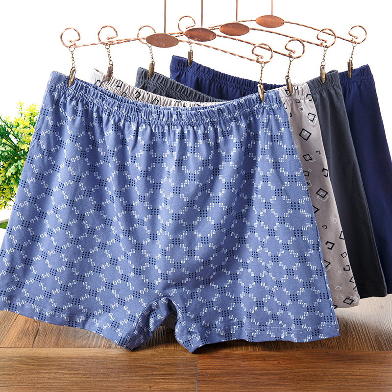 中老年纯棉内裤平角大码老人短裤