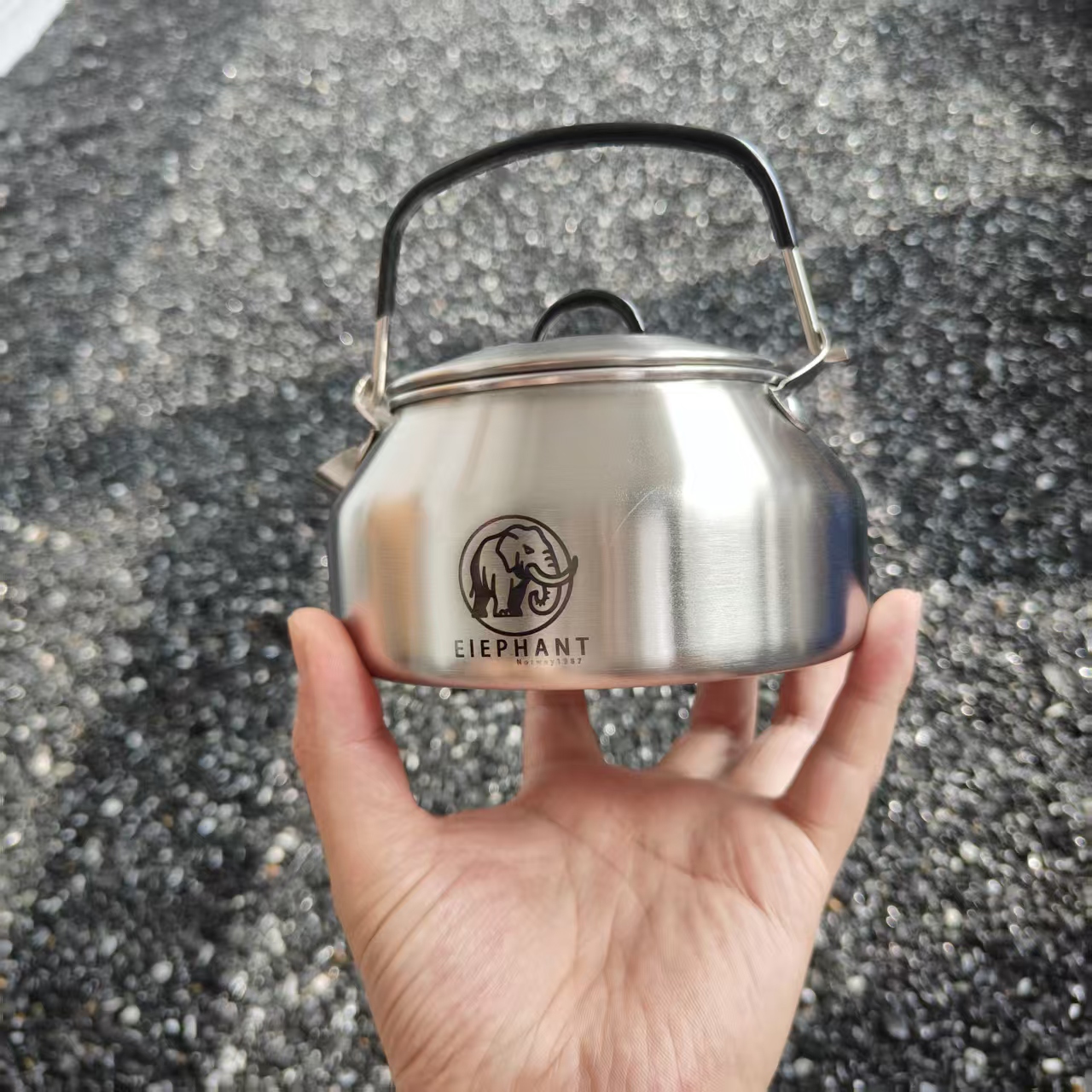 户外露营304水壶不锈钢露营烧水壶便携式茶壶煮水烧茶野营水壶