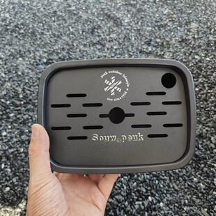 便携304不锈钢茶盘托盘功夫茶具家用户外小茶台长方形储水露营