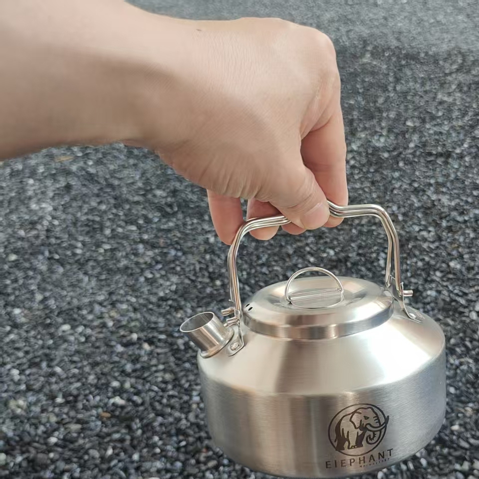 出口日本户外烧水壶304不锈钢露营茶壶手冲咖啡壶便携野外煮水壶