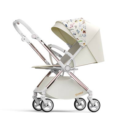 四轮万向铝合金双向推行婴儿推车