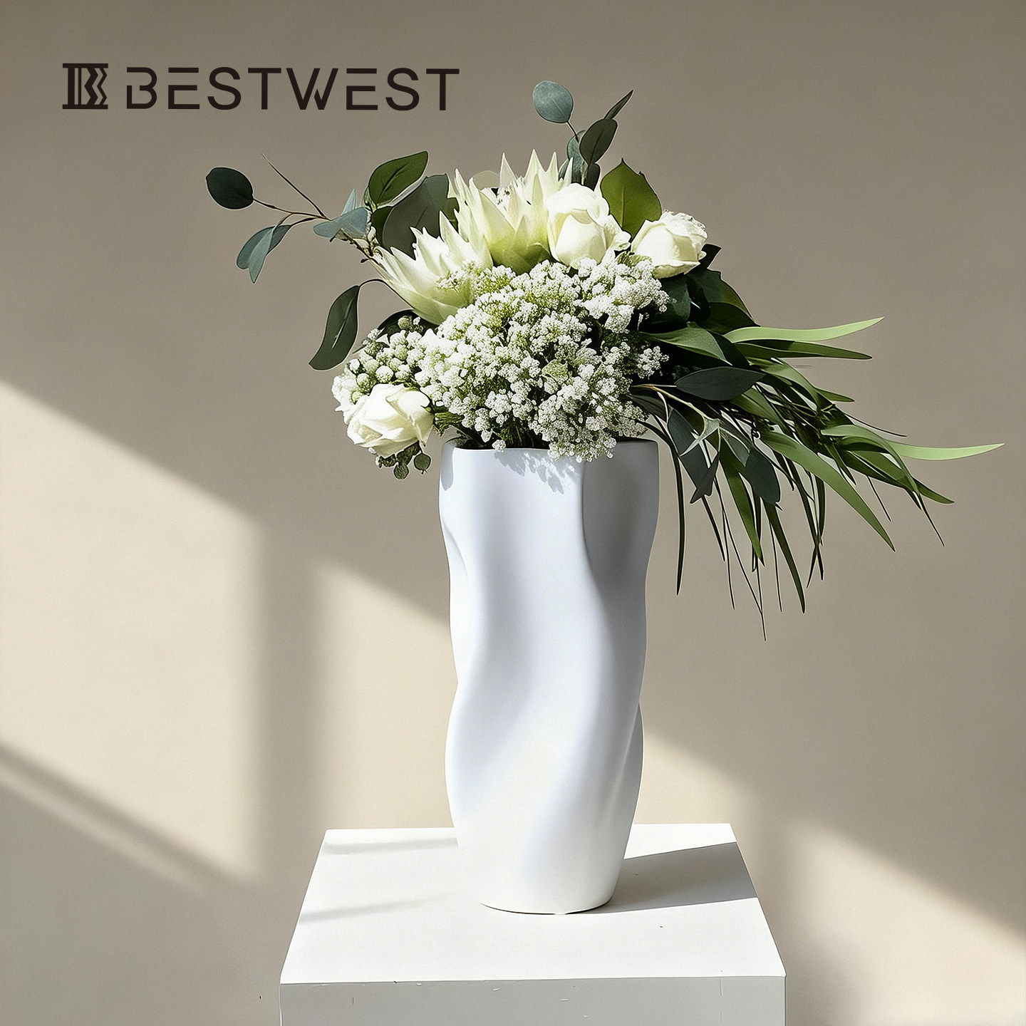 花瓶复古陶瓷摆件客厅插花鲜花创意高级感餐桌干花白色艺术大口径,家居饰品,花瓶,淘宝优惠券,粉丝福利购,淘宝优惠卷