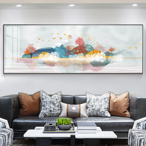 轻奢晶瓷客厅装饰画背景墙挂画