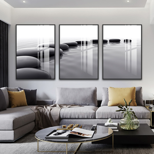 现代简约床头壁画风景画 饰画沙发背景墙面挂画大气三联画 客厅装