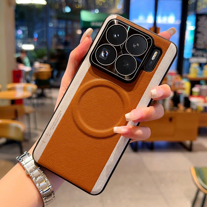 适用于小米15SPro手机壳三拼撞色商务小米15ultra自带磁吸小米14/15pro立体感限量版14U/13ultra硬壳保护套