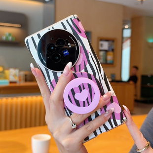 适用于VIVO XFold3手机壳包中轴爱心双色立体感vivoxfold3pro情侣款双中轴设计VIVOXFold5Pro旋转支架保护套