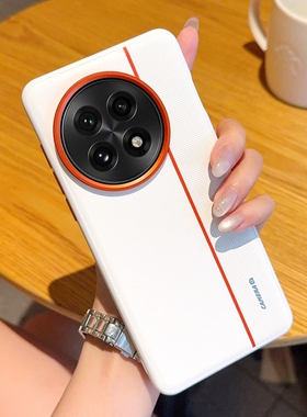 适用于一加13手机壳皮纹保护套全包防摔硅胶软边oneplus一加防摔高档橙色金属镜头一加13创意按键全包外壳