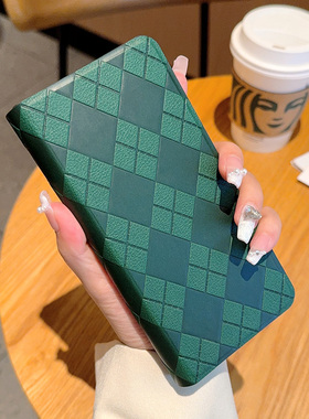 适用于OPPO Find N3手机壳高级感绿色菱格磁吸皮质硬壳个性findn3折叠新款小众皮革超薄全包式防摔保护套