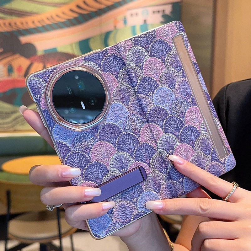 适用于荣耀magicv6手机壳高端优雅紫魔术v5折叠屏带支架磁吸Magic V3翻盖皮套PNM-AN10新款magicvs3保护套