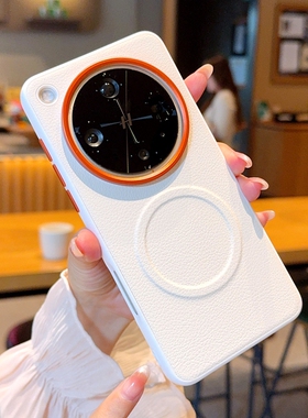 适用于OPPO FindX8Pro手机壳findx8橙色镜头素皮oppofindx8s+新款四角全包防摔findx9pro磁吸x8ultra保护套