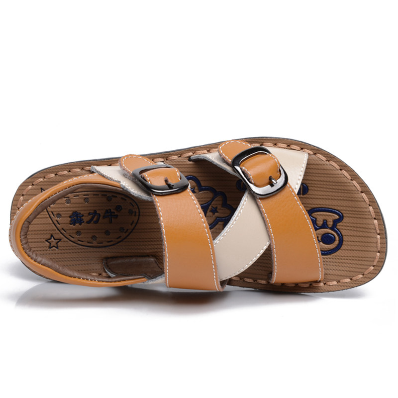 Chaussures enfants en cuir orteil suture de voiture pour été - Ref 1038138 Image 4