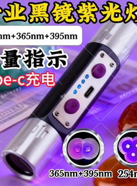 大功率UVC深紫光254nm手电筒实验室烟酒油墨荧光剂检测短波紫外线