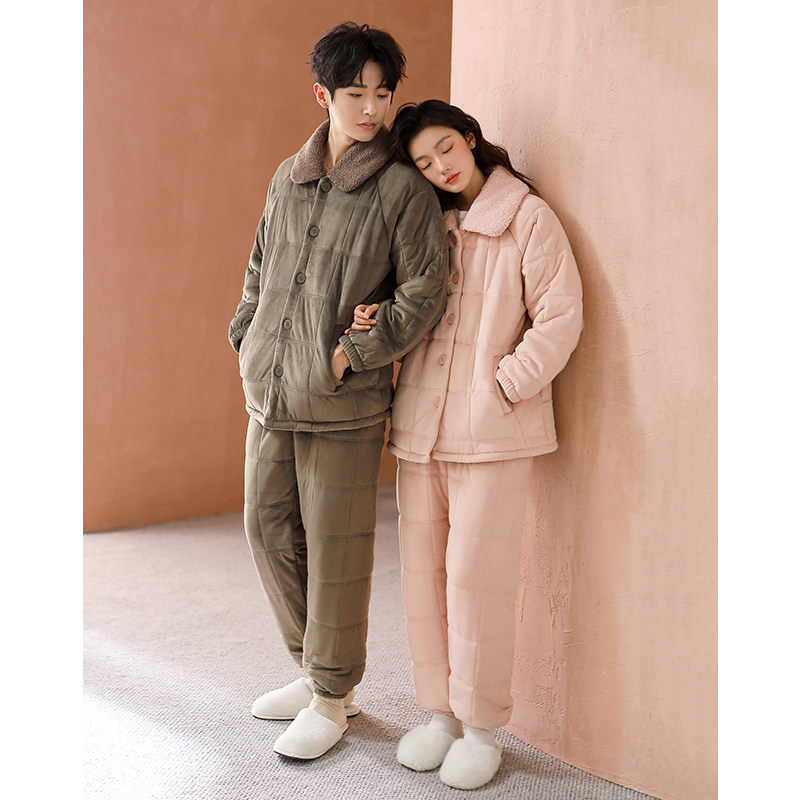 情侣睡衣冬季珊瑚绒三层加厚夹棉空气棉飞行员夹克棉服外套家居服,女士内衣/男士内衣/家居服,睡衣/家居服套装,淘宝优惠券,粉丝福利购,淘宝优惠卷
