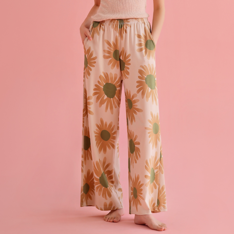 2025新款女士睡裤春秋季款纯棉长裤大码宽松休闲时尚可外穿家居裤