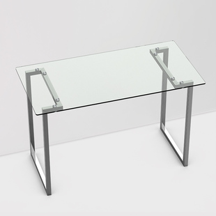 长方形钢化玻璃早茶咖啡店桌不锈钢简约现代条形时尚 极限吃饭餐桌