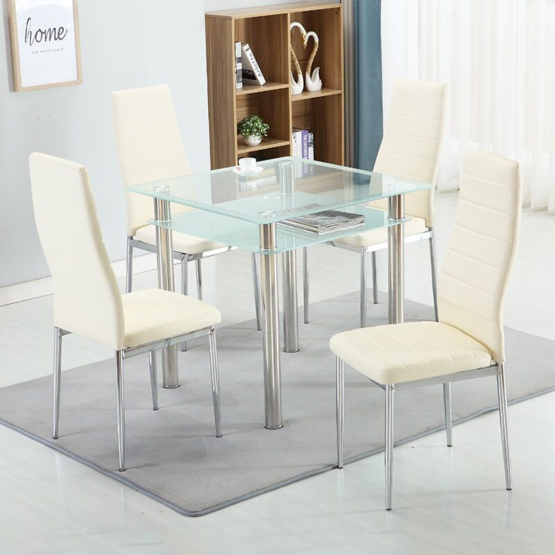 white Square household table Table chair Having dinner Toughened glass double-deck Simplicity modern Leisure tablein the Residential furniture , Tables , Dining table  category - from Buy2taobao.com to provide professional Taobao agent buy service