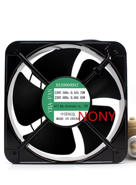 YBA-FAN轴流风机 BA18060HA2 18060 230V滚珠轴承电柜散热风扇