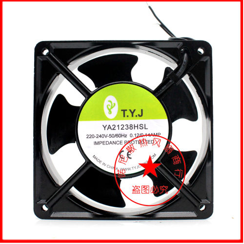 全新正品T.Y.J风机YA21238HSL/HBL铝框12CM厘米12038散热风扇220V