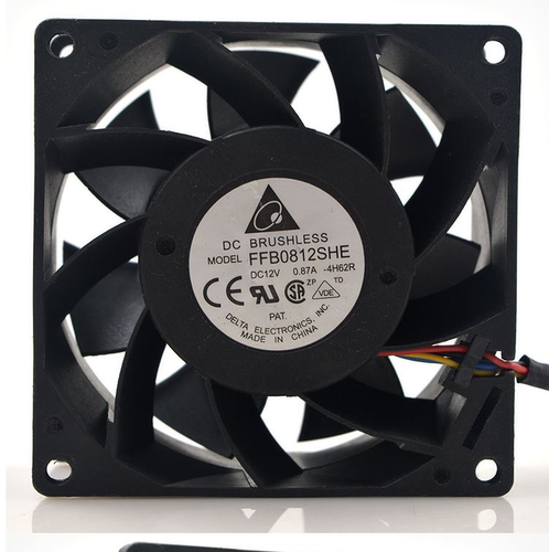 原装喏尼 FFB0812SHE 12V 0.87A 8CM 8038 4线 PWM双滚珠暴力风扇