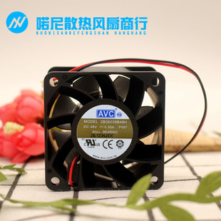 6038 48V 0.35A 正品 厘米 2B06038B48H 6CM 双滚珠散热风扇 AVC