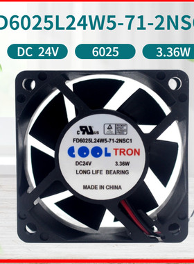 FD6025L24W5-71-2NSC1 全新COOLTRON 6025 24V 3.36W 6cm散热风扇