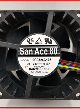 Sanyo/三洋 9G0824G105 8038 24v0.56A 8厘米金属 4线pwm控速风扇