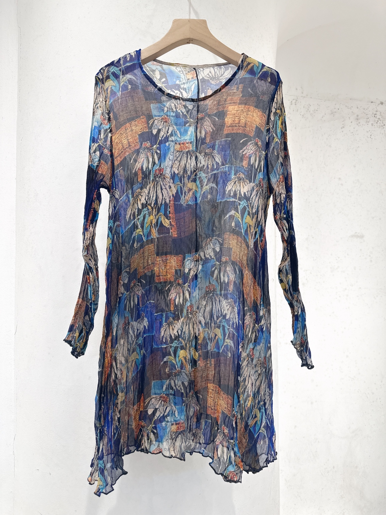 璞变2026春夏新款真丝印花上衣100%桑蚕丝套头衫大码女装宽松衬衫