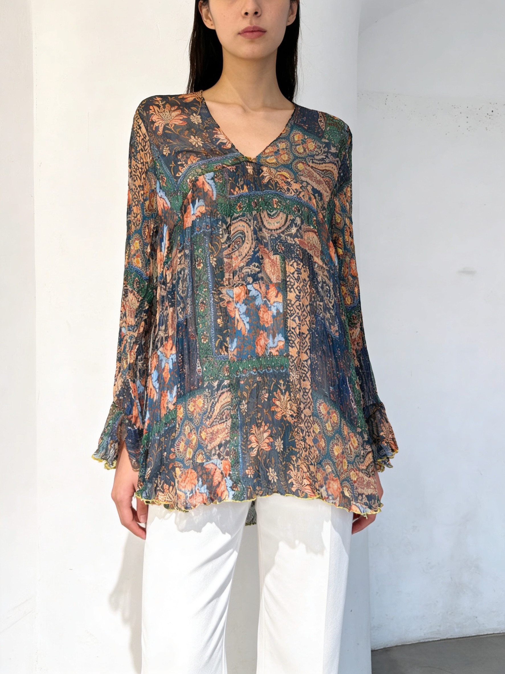 璞变2025夏季新品薄款真丝上衣桑蚕丝套头衫100%真丝顺纡皱防晒衣