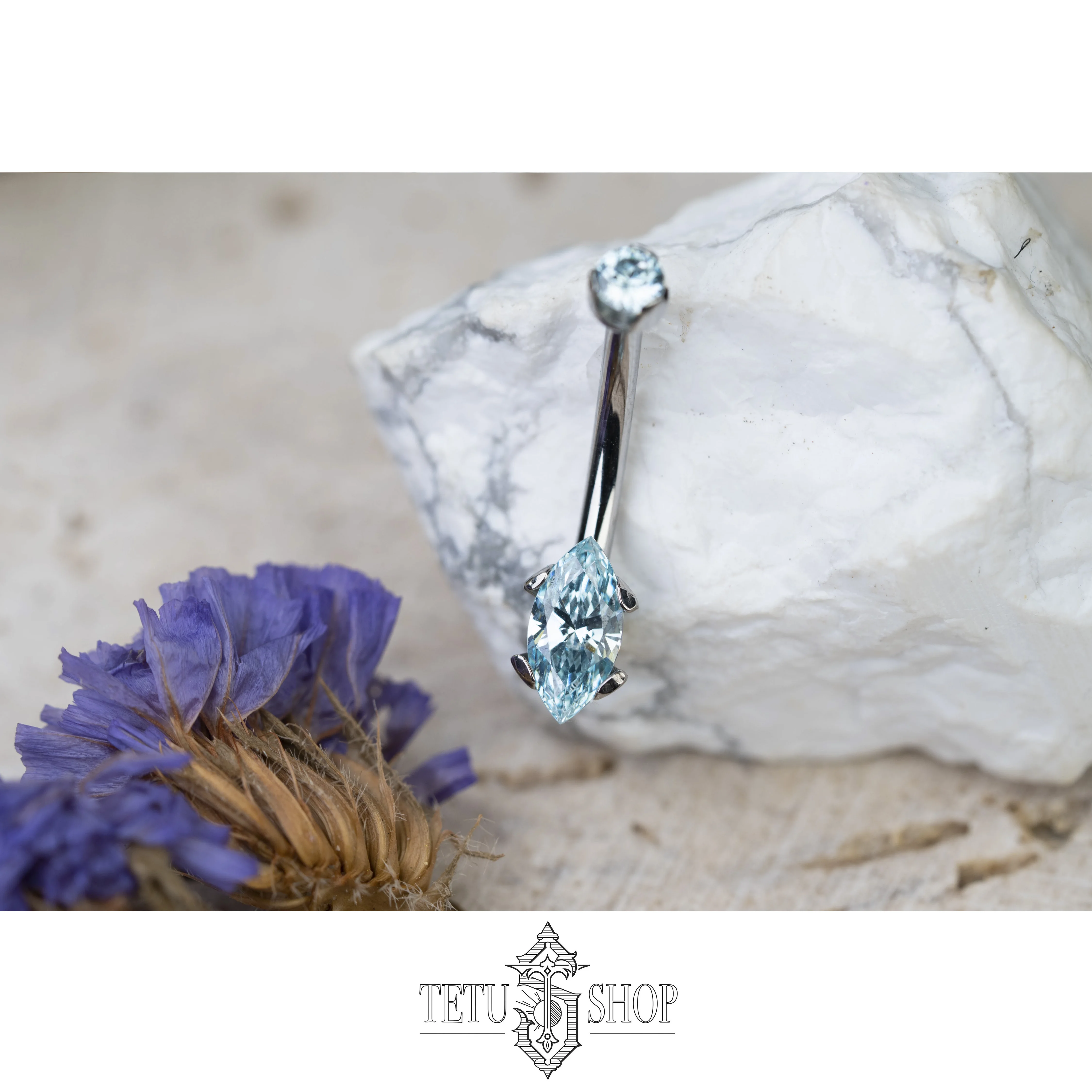 Специализированный Earth Store Anatometal Американский профессиональный перфорированный украшения человека овальная камень пупок титановый сплав