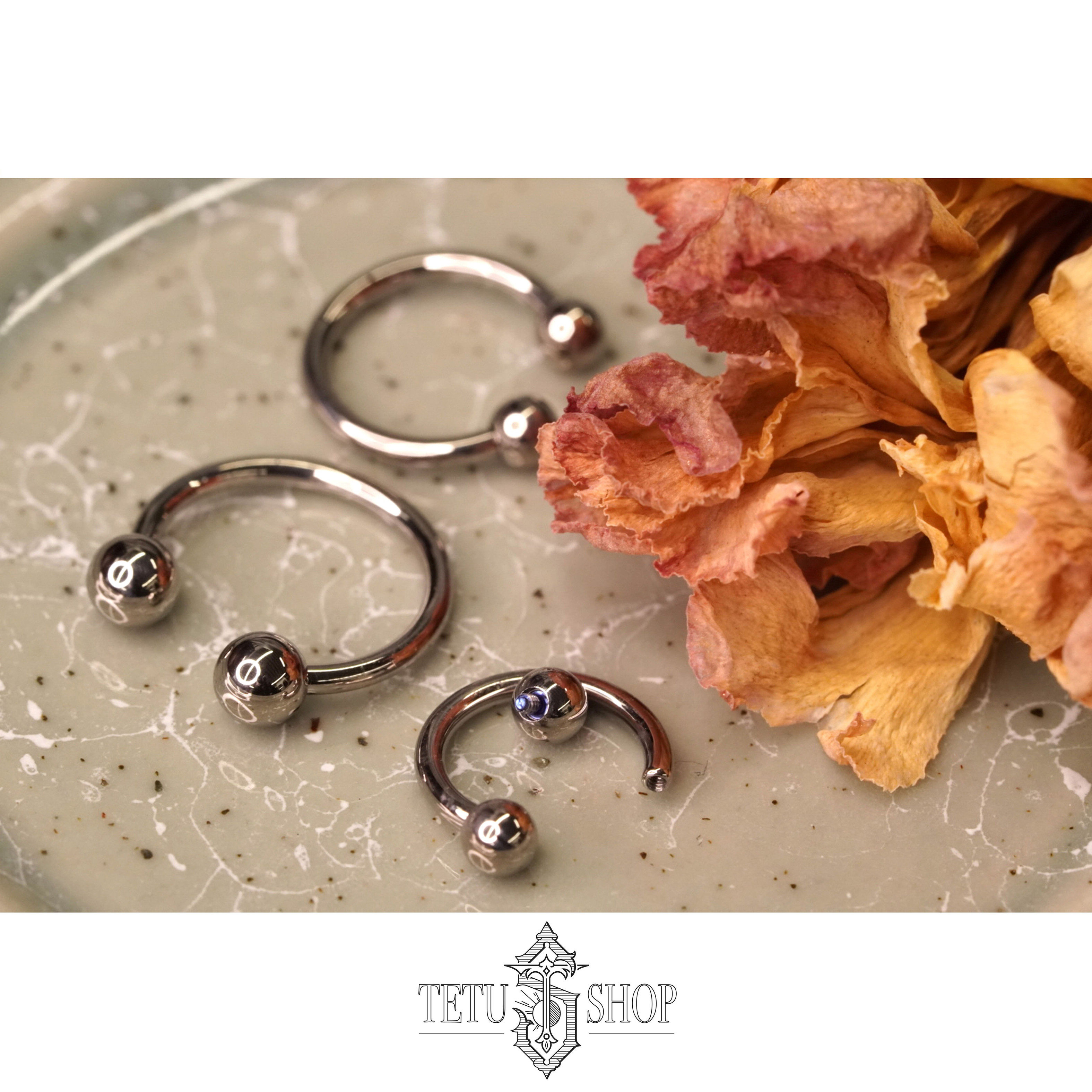 特土商店 anatometal美国专业人体穿孔珠宝 马蹄环 植入级钛合金