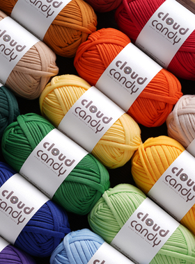 CLOUD CANDY布条线手工编织diy钩针粗线材料包包坐毯垫勾鞋毛线团