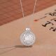 足银999转动八宝罗盘纯银吊坠项链转运锁毛衣链男女福字银盘挂坠