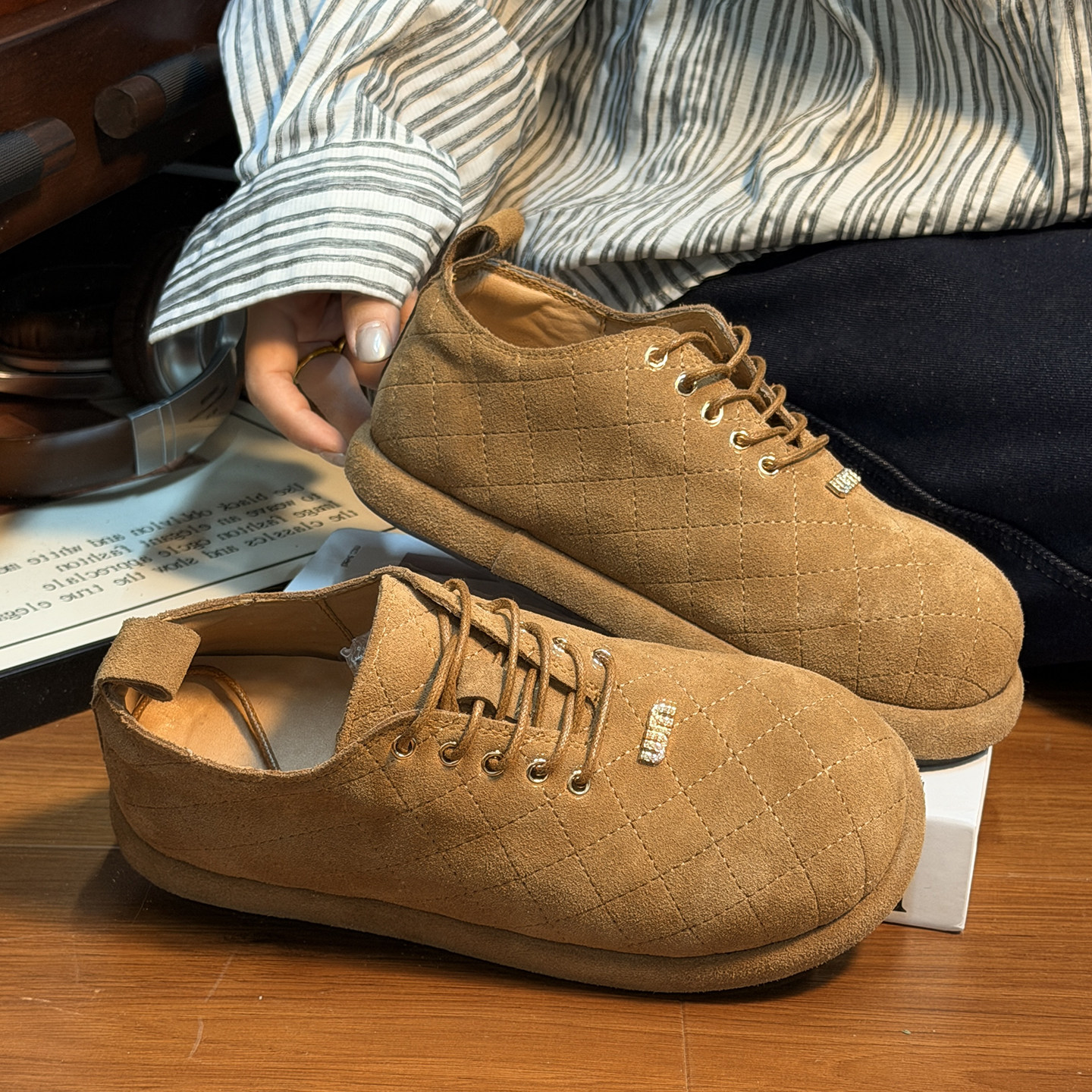 磨砂真皮复古大头厚底勃肯鞋女2026春季新款百搭增高德比鞋乐福鞋,女鞋,勃肯鞋/软木鞋,淘宝优惠券,粉丝福利购,淘宝优惠卷