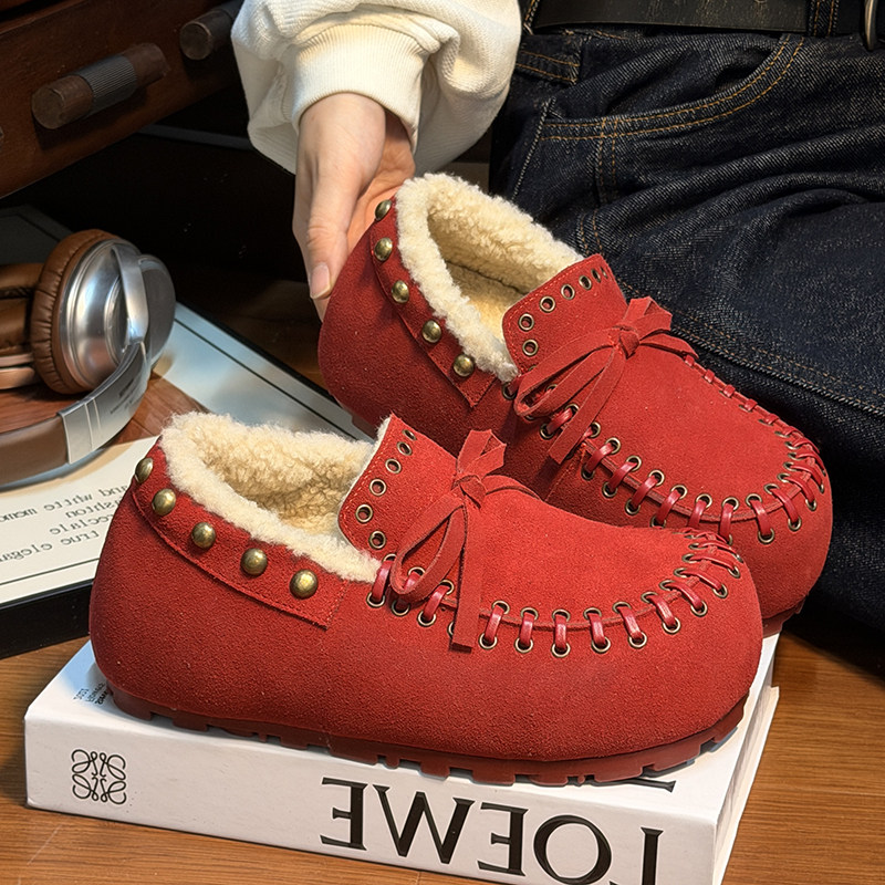 真皮羊毛雪地靴丑萌大头面包鞋女厚底复古勃肯鞋加绒增高休闲女鞋,女鞋,勃肯鞋/软木鞋,淘宝优惠券,粉丝福利购,淘宝优惠卷