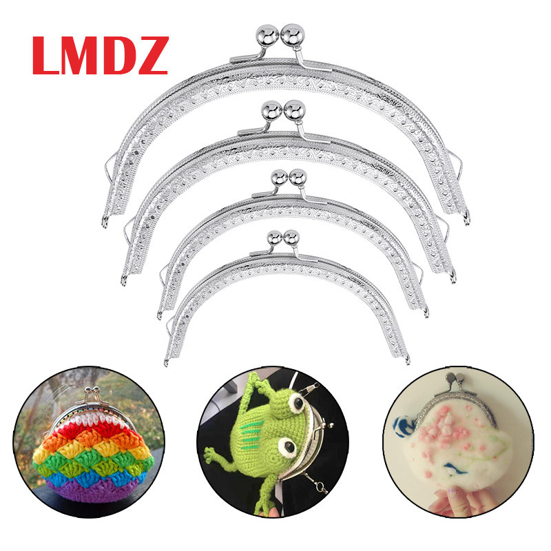多尺寸8.5cm~15cm半圆压花口金 银色双耳DIY手工包包材料