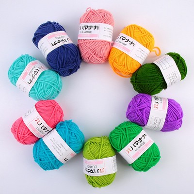 4股精梳牛奶棉围巾帽子毛线团