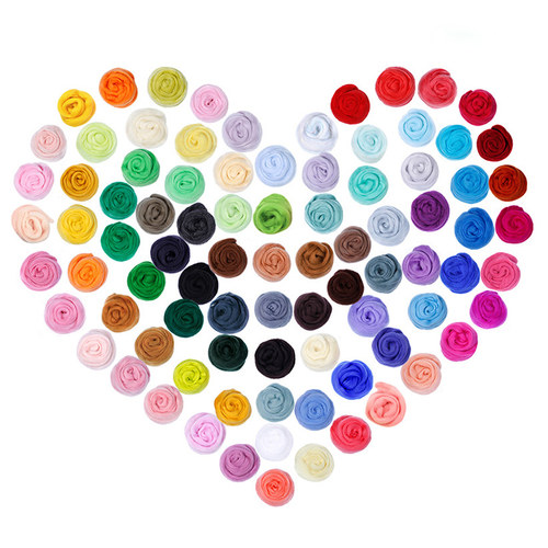 羊毛条纯色彩色羊毛戳戳乐材料